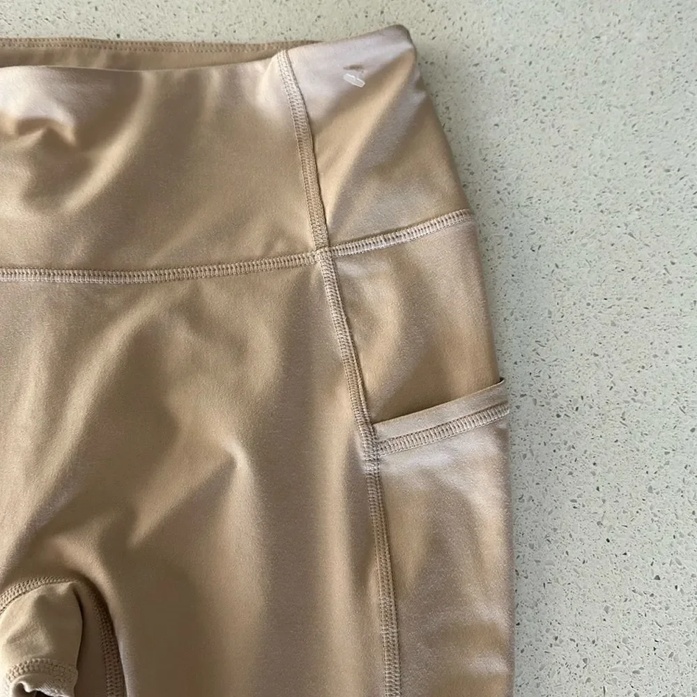 NWOT Free People Out of your League Clay Leggings Ruched High Rise Pockets S Gym
